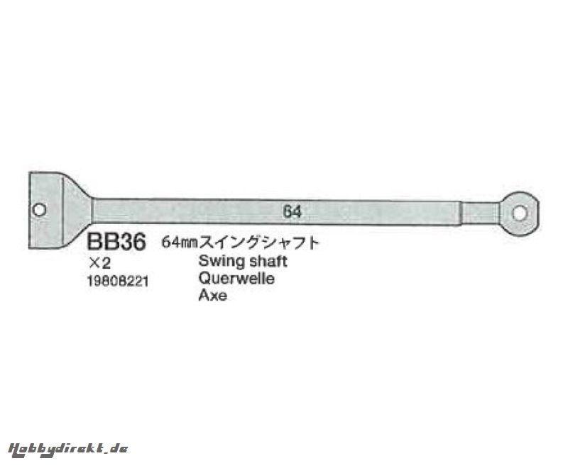 TRF511 Antriebs-Halbwelle 64mm (2) 54118 Tamiya 9808221 31980822