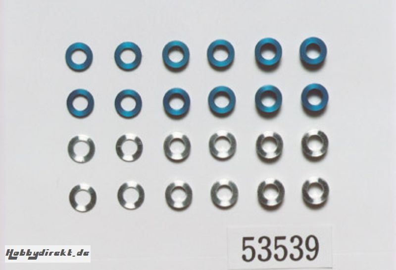 Aluminum Buchsen-Set 5,5/3mm blau/silber Tamiya 300053539