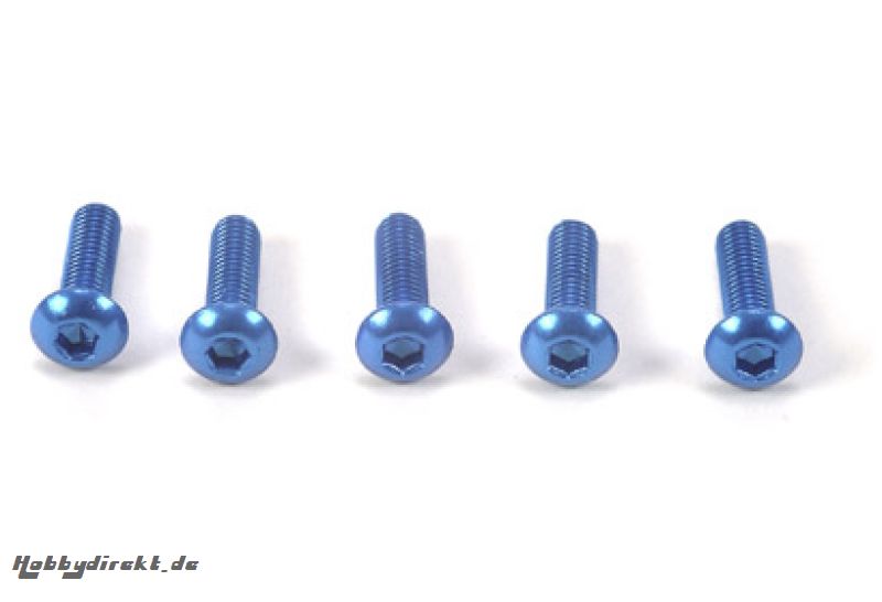 3x10mm Sockelschraube Alu blau (5) Tamiya 300053767