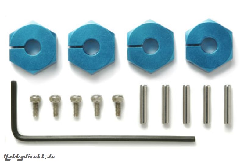 Radmitnehmer (4) Alu 5mm blau Tamiya 300053823