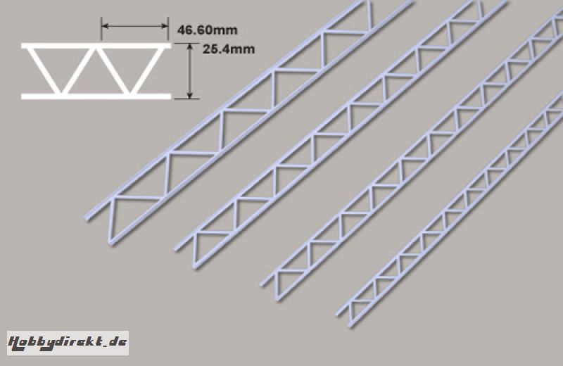 Leiterträger diagonal-25.4 x 46.60x 300mm Plastruct