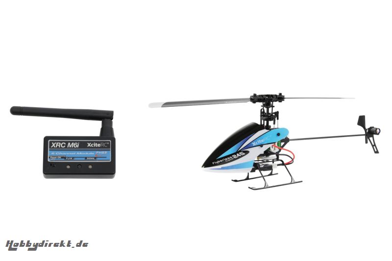 XciteRC Flybarless 245 Trainer RTF 2.4 GHz 4 Kanal Hubschrauber blau/weiß mit M6i 6 Kanal Sendermodul FHSS XciteRC 13003120