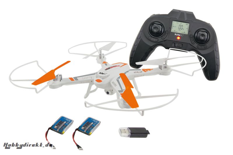 Rocket 260 3D - 4 Kanal RTF Quadrocopter weiß mit 2 MP Kamera und Zusatzakku XciteRC 15002170