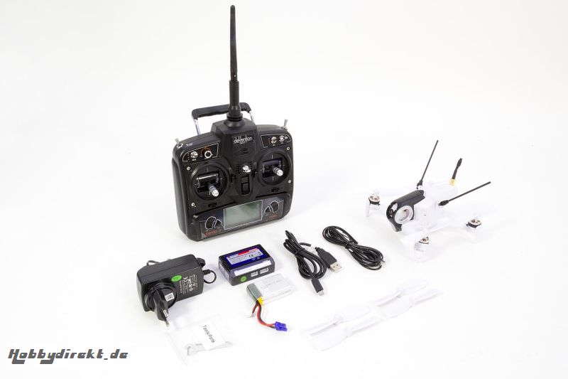 Walkera FPV Racing-Quadrocopter Rodeo 150 RTF weiß - FPV-Drohne mit HD-Kamera, FPV-Monitor, Akku, Ladegerät und DEVO 7 Fernsteuerung Walkera 15004460