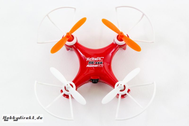 Rocket 55XXS 3D 4-Kanal RTF Quadrocopter rot V2 3-Speed mit Schutzbügel XciteRC 15007200