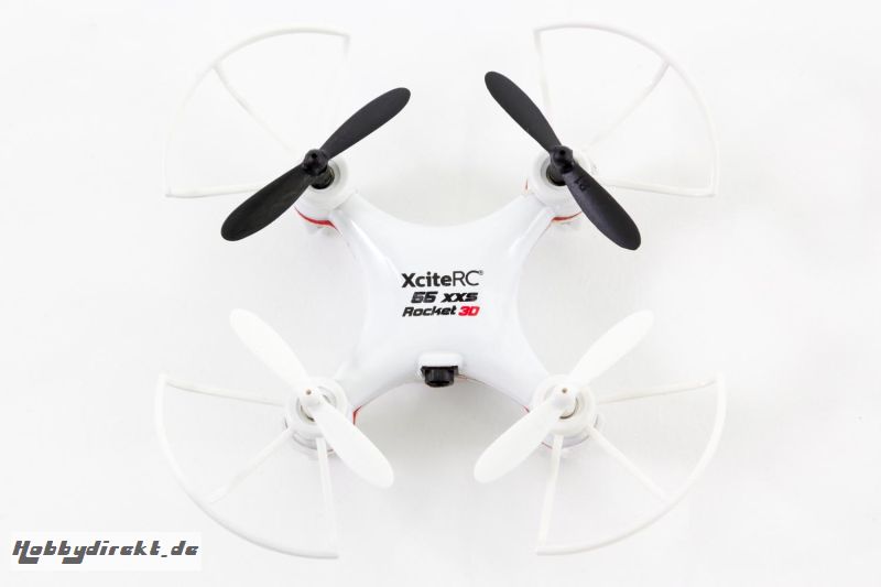 Rocket 55XXS 3D 4-Kanal RTF Quadrocopter weiß V2 3-Speed mit Schutzbügel XciteRC 15007400