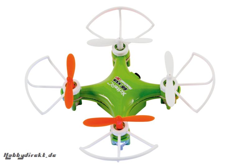 Rocket 55XXS 3D 4-Kanal RTF Quadrocopter grün V2 3-Speed mit Schutzbügel XciteRC 15007600