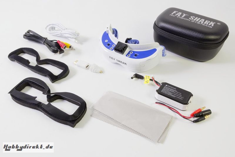 P 3/4 FPV-Set mit Fatshark Dominator V3 FPV Videobrille mit Akku und DJI HDMI-Modul XciteRC 17000320