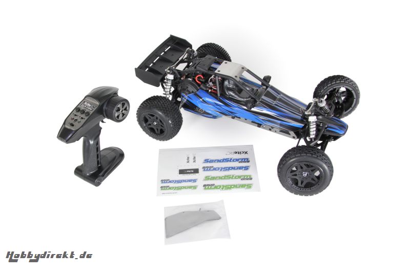 SandStorm one8 - 2WD RTR Dune Buggy Brushed Modellauto, blaue Karosserie XciteRC 30205000