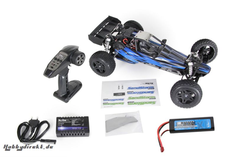 SandStorm one8 2WD RTR Dune Buggy 2.4 GHz Brushless 7.4 V M 1:8 Automodell blaue Karosserie Setartikel XciteRC 30207000