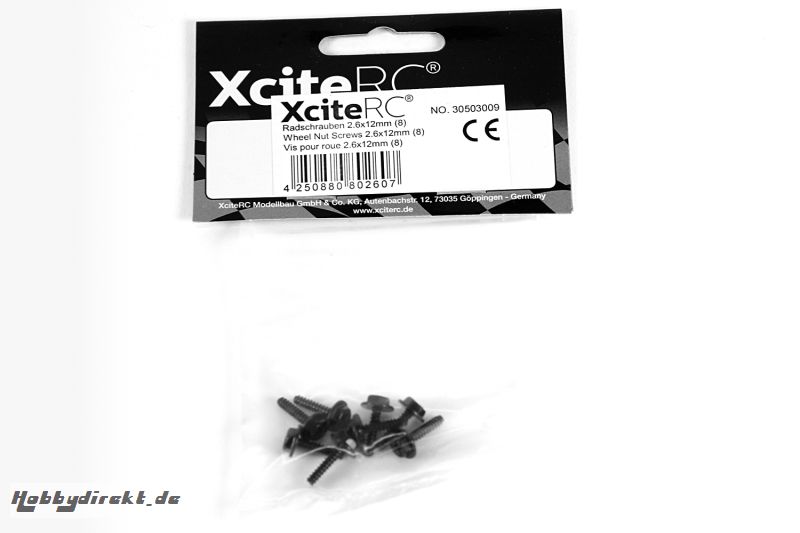 Radschrauben 2.6x12mm (8) für Buggy one16 B XciteRC 30503009