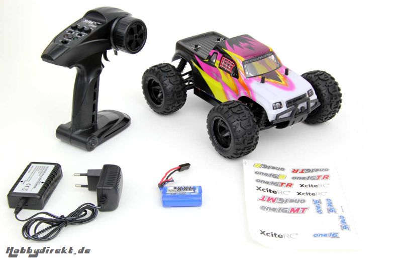 Monster Truck one16 MT - 4WD RTR Modellauto, schwarze Karosserie XciteRC 30505000