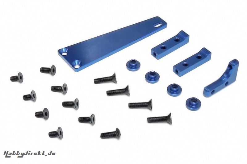 KM-Racing H-K1 MV Servohalterung vorne Komplettes Set (blau) KM-Racing 31301138