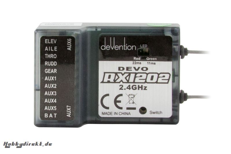 XciteRC DEVO 12-Kanal Empfänger RX-1202 2.4 GHz Walkera 50100102