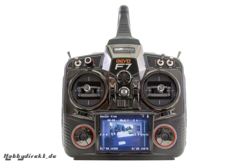 XciteRC DEVO F7 - 7-Kanal Fernsteuerset 2.4 GHz mit 5.8 GHz FPV und Empfänger RX-701 Walkera 50600200