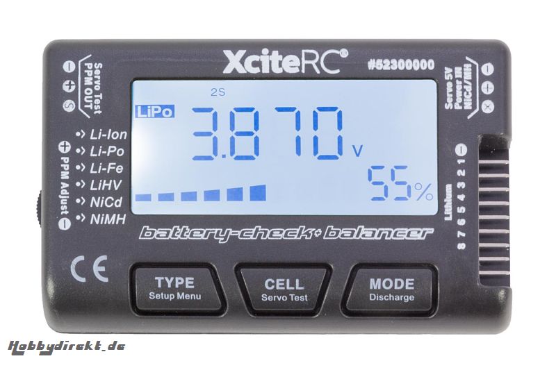 Cell-Check für Lipo / Lilo / LiFe / NiMh / NC mit Balancer XciteRC 52300000