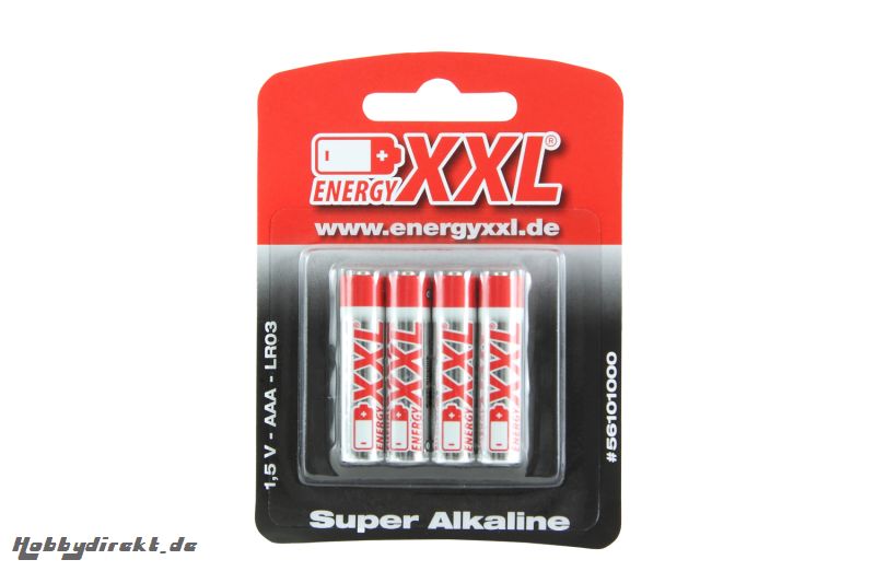 energyXXL Micro Batterien Typ AAA Super Alkaline 1,5V 4 Stück energyXXL 56101000