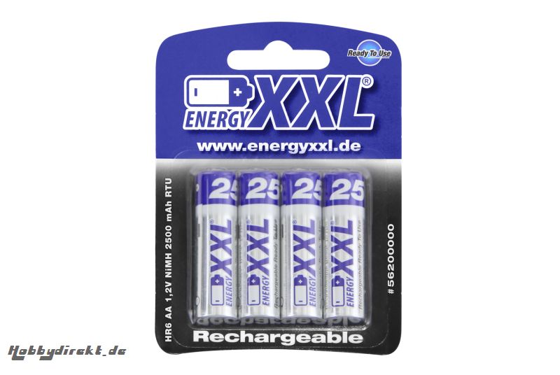 energyXXL Mignon Akkus 2500 mAh RTU Typ AA 1,2V 4 Stück energyXXL 56200000