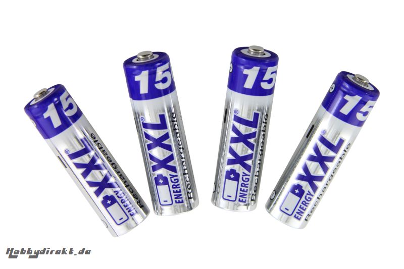 energyXXL Mignon Akkus 1500 mAh Ni-MH Typ AA 1,2V 4 Stück energyXXL 56351000