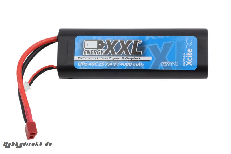 energyXXL Performance Lithium Polymer Battery Pack 40C 2S 7.4 V / 4000 mAh/ Hardcase/ T- Anschlußstecker energyXXL 56600011