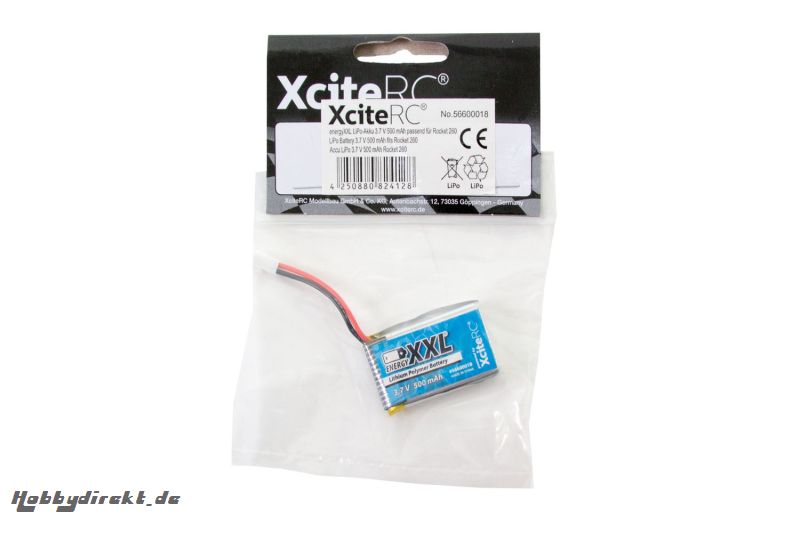 energyXXL LiPo-Akku 3.7 V 500 mAh passend für Rocket 260 energyXXL 56600018