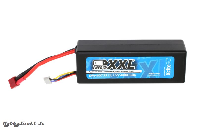 energyXXL Performance Lithium Polymer Battery Pack 40C 3S 11.1 V / 4000 mAh/ Hardcase/ T-Anschlußstecker energyXXL 56600020