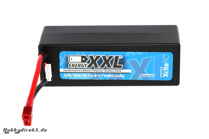 energyXXL Performance Lithium Polymer Battery Pack 50C 4S 14.8 V / 6000 mAh/ Hardcase/ T-Anschlußstecker energyXXL 56600031