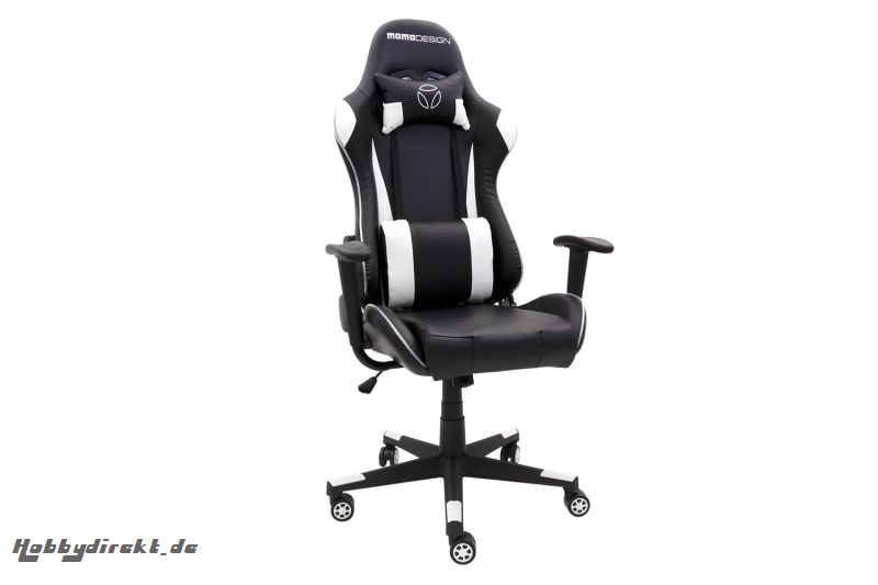 MOMO Design Gaming Chair Bürostuhl Chefsessel GC-004 mit Bluetooth Sound weiß/schwarz MOMO-Design 83000022