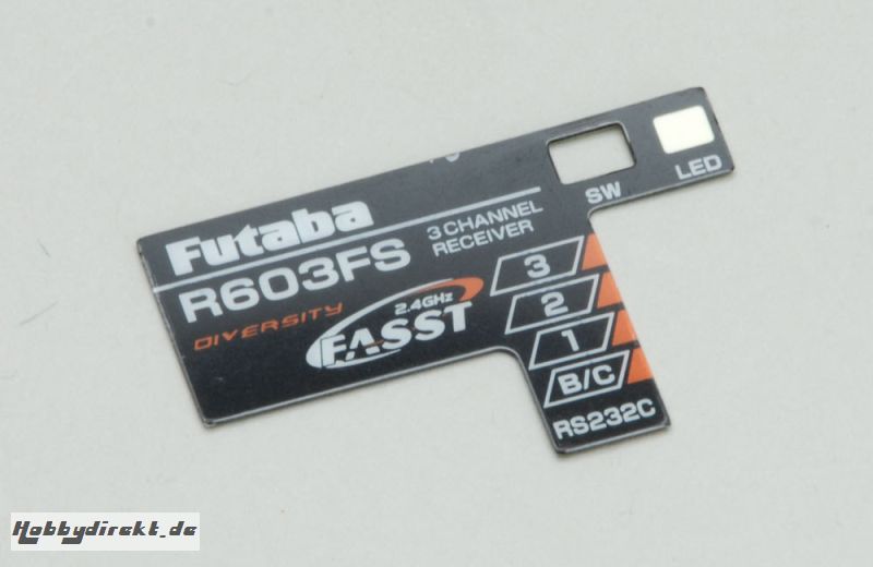 Futaba R603FS Etikett