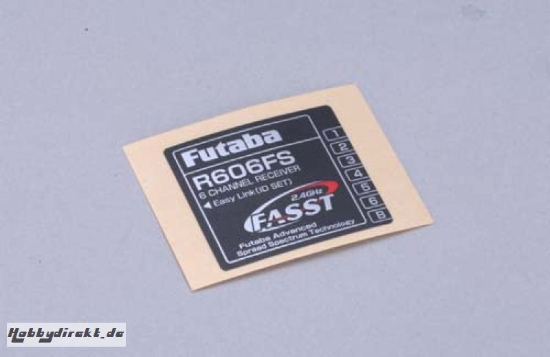 Futaba R606FS Etikett