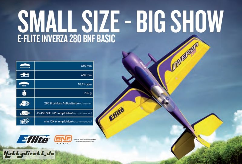 E-flite Inverza 280 BNF Basic Horizon EFL6350