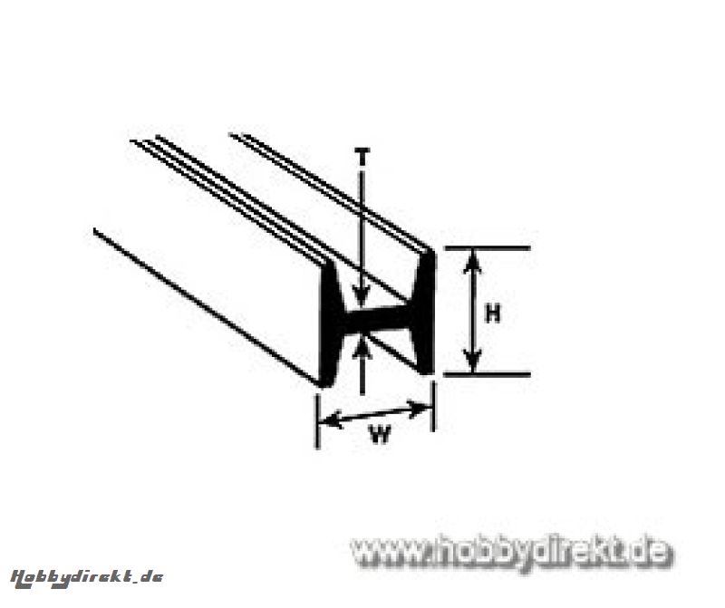 HFS-2 H-Profil 1,6x1,6x250mm (10) Krick 190541