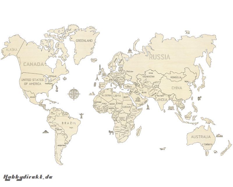 Weltkarte XXL 3D-tec Bausatz Krick 24995