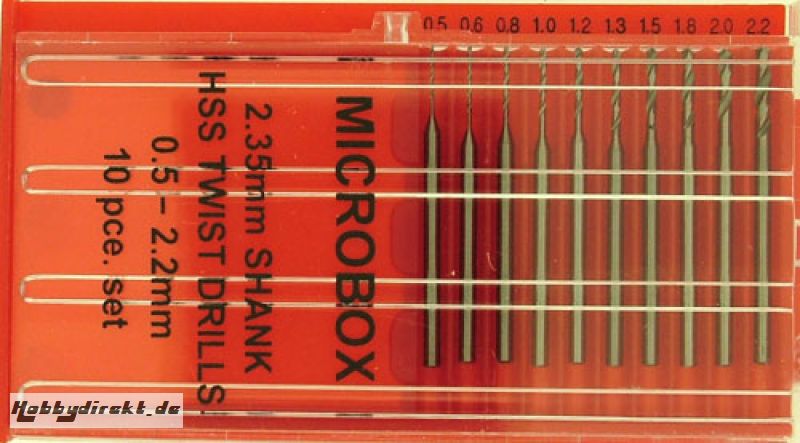 Microbox 10 Bohrer 0,5-2,2 mm m. 2,35 mm Schaft Krick 492047