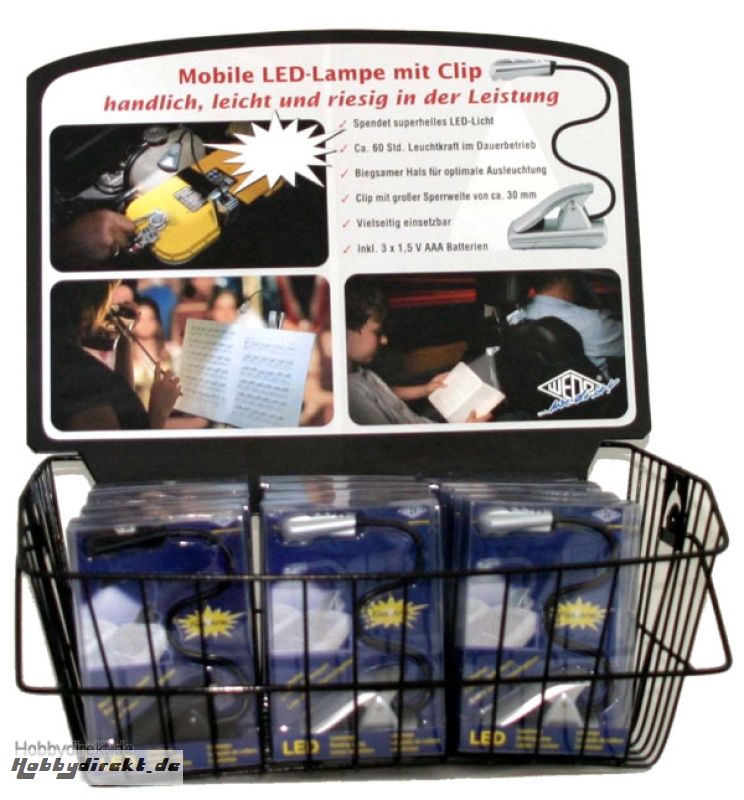 Mobile LED-Leselampe sort. 12 Krick 492248