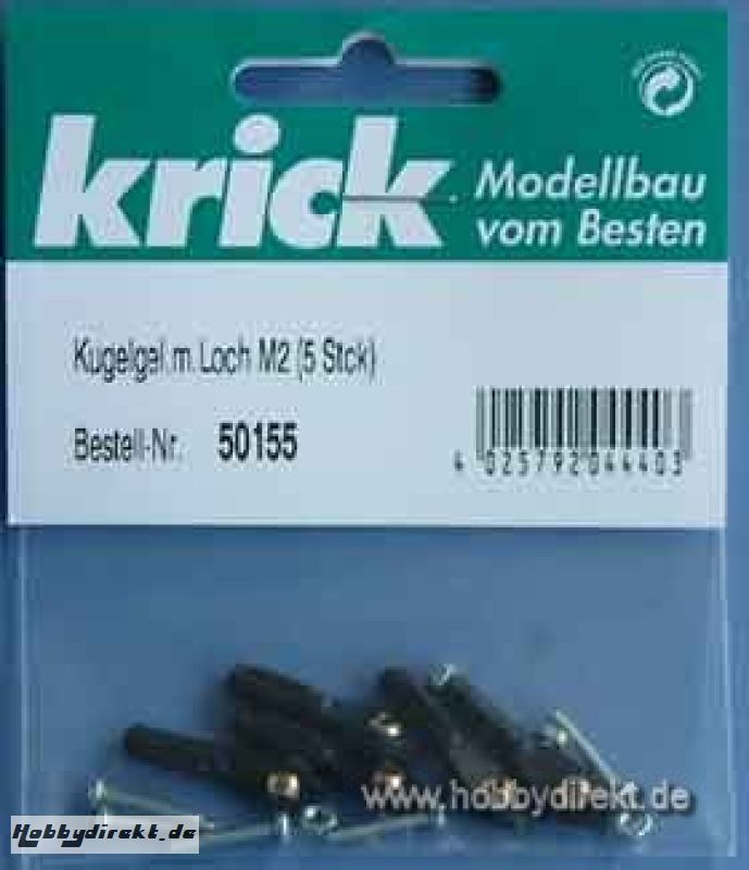 Kugelgel.m.Loch M2 (5 Stck) Krick 50155