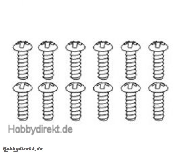 Linsenkopfschraube 2,6x8 mm selbstschneidend (12) Krick 646078