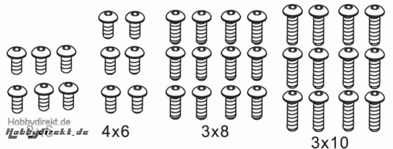 Schraubensatz D Flachk. 3x6,3 Krick 648078