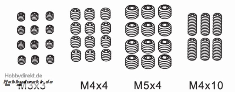 Madenschraubensatz 3x3,4x4,5x Krick 648084