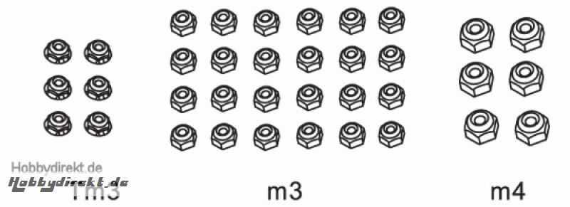 Stoppmuttersatz M3,M4 (36-teilig) Krick 648085