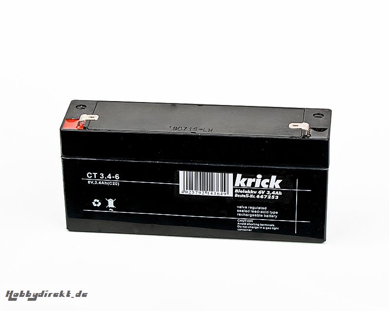 Bleiakku 6V / 3,4Ah Krick 667253