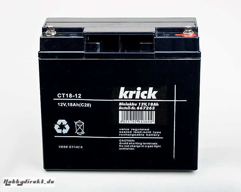 Bleiakku 12V / 18Ah Krick 667265