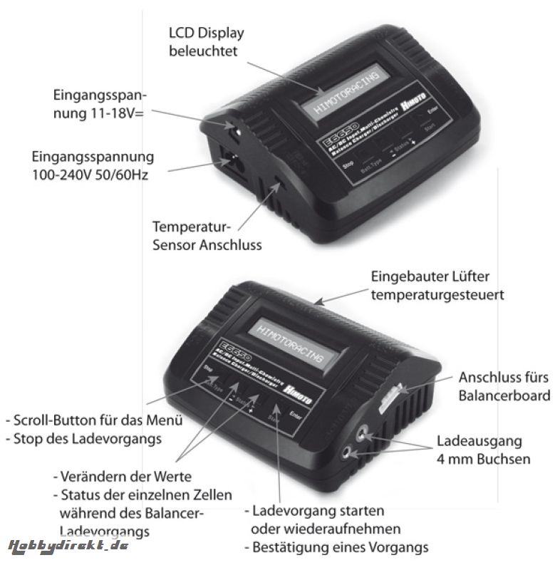 Himoto E6650 Ladegerät m. Bal Krick 79513