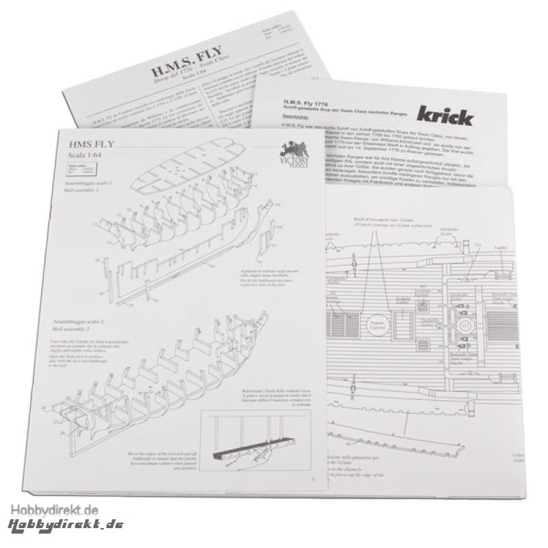 Bauplan H.M.S Fly 1:64 Krick 91103