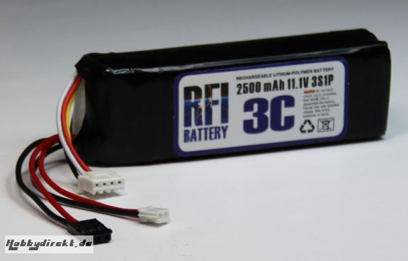 RFI LiPo Sender quad. 11,1V/2500mAh Fut+JR Krick 953012