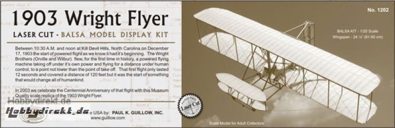 Wright Flyer 1:20 Balsabausatz Krick gu1202