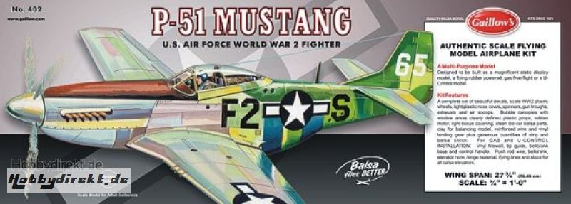 P51-Mustang Balsabausatz Krick gu402