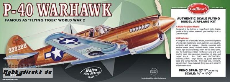 P-40 Warhawk Balsabausatz Krick gu405