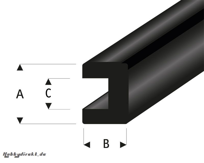 Gummi U-Profil 2x2 mm L=2 m Krick rb104-50