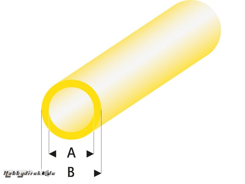 ASA Rohr transparent gelb 2x3x330 mm (5) Krick rb424-53-3